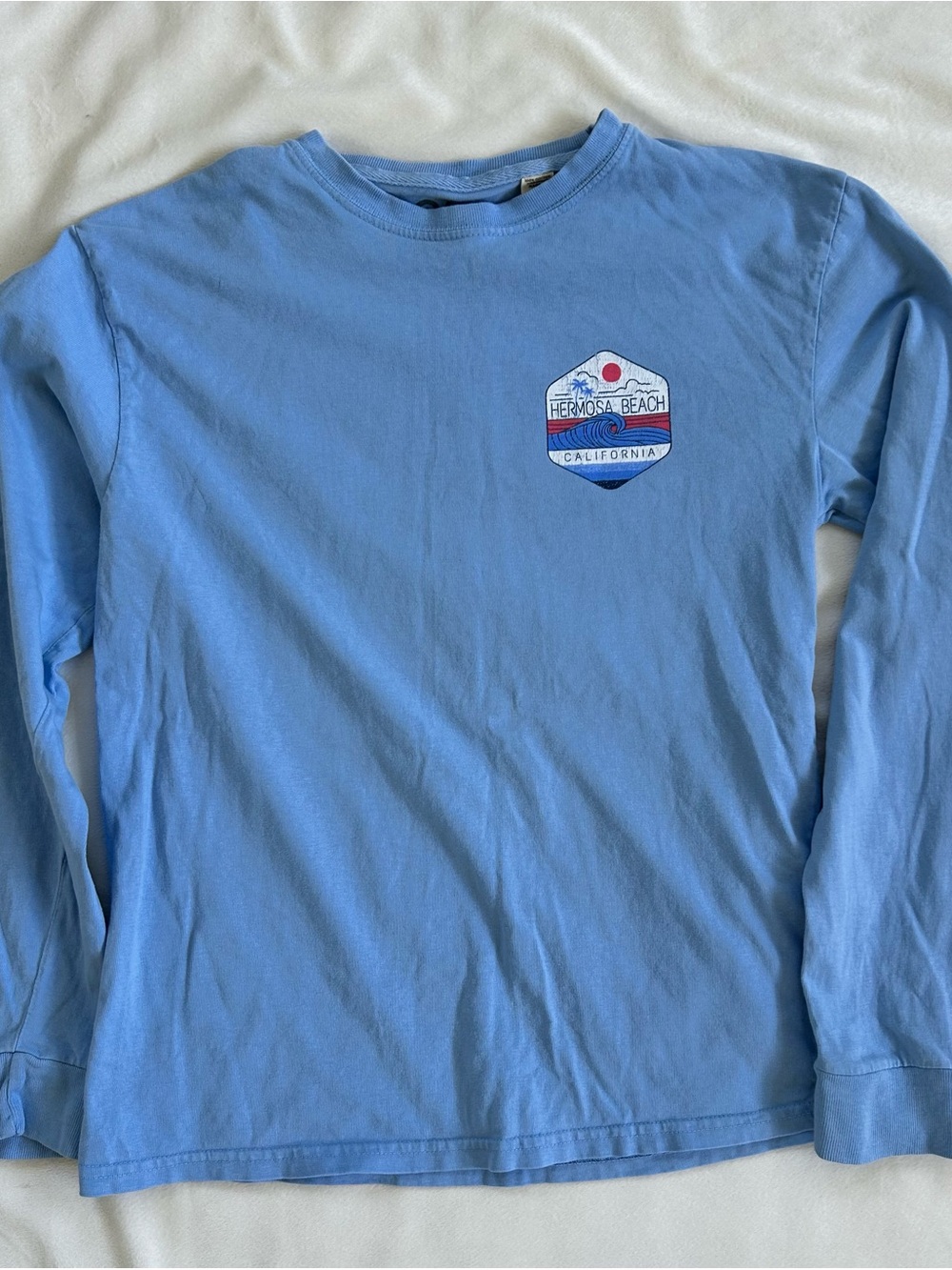 Hermosa Beach Long-Sleeve Kids Tee - Light Blue